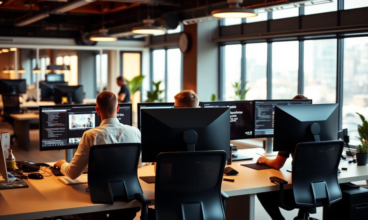 Creative team working at a digital agency in Montréal